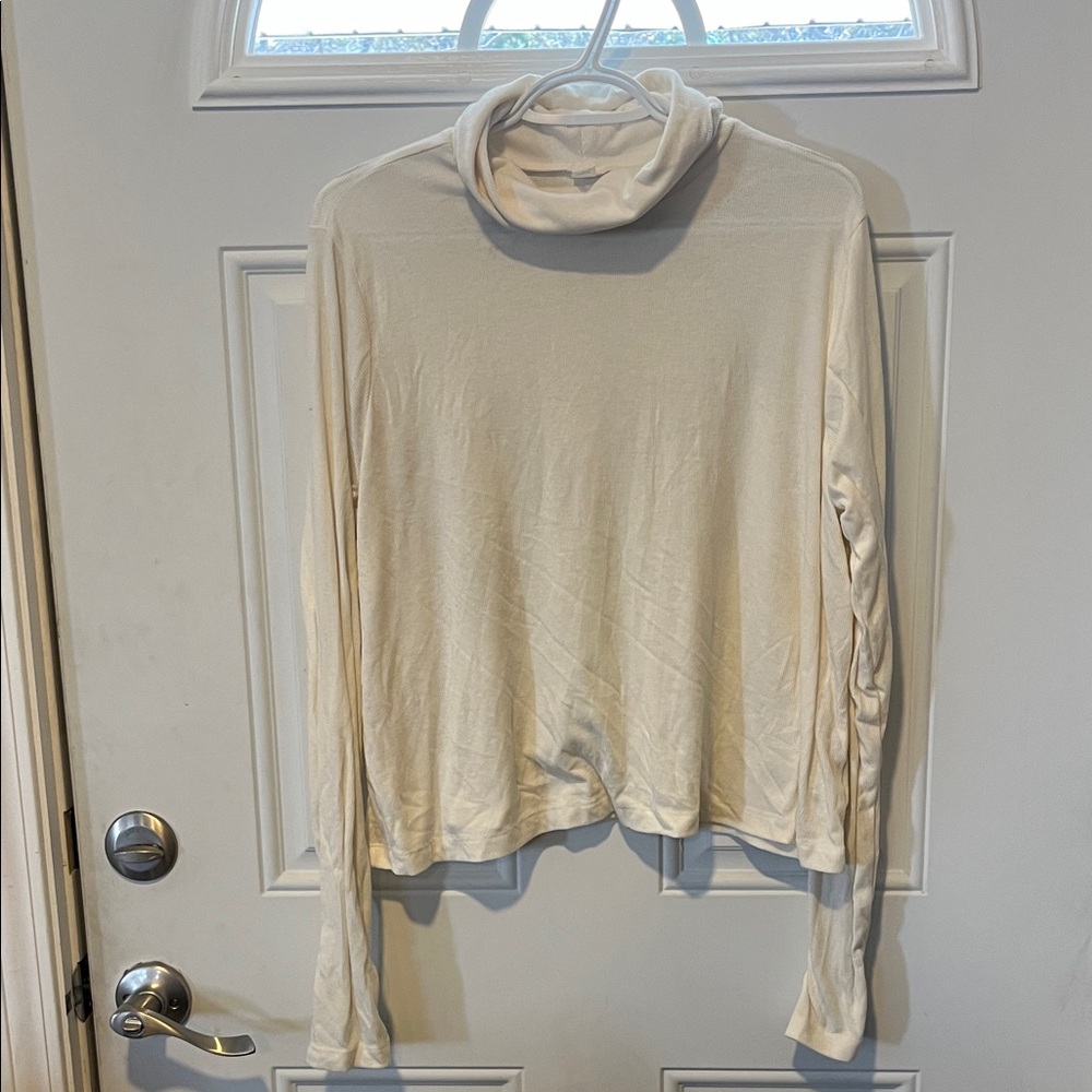 Elegant Cream Long Sleeve Women's Top
